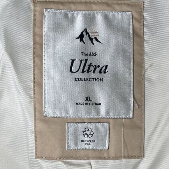 ABERCROMBIE & FITCH Womens Ultra Mini Puffer Jacket NEW Sherpa Cream Sz XL - Picture 6 of 13